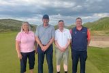 thumbnail: Sir Nick Faldo pictured with members from Ballybunion Golf Club on Monday. 
